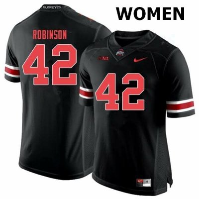 Women's Ohio State Buckeyes #42 Bradley Robinson Black Out Nike NCAA College Football Jersey December BJK5344XT